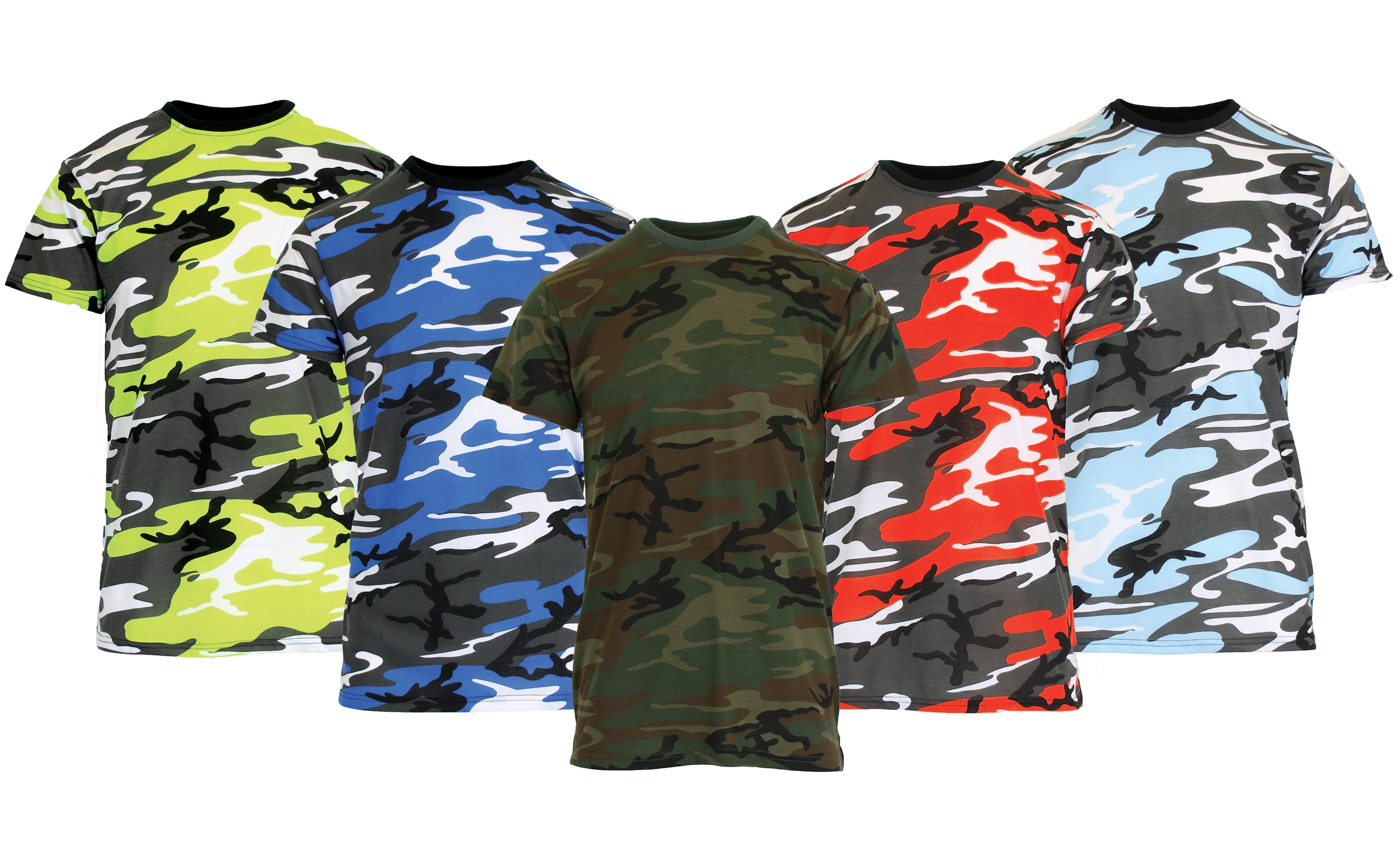 Men's Short Sleeve Hi-Low Crew Neck Camo Tee