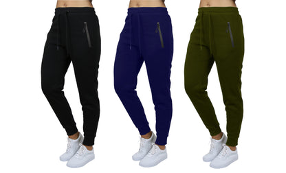 Galaxy by Harvic 3-Pack Women's Loose Fit Fleece Jogger Sweatpants (S-3XL)