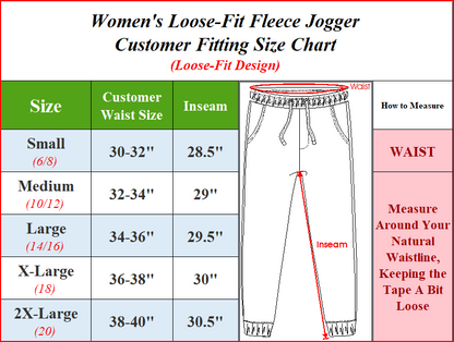 3-Pack Women's Loose Fit Fleece Jogger Sweatpants (S-5XL) - GalaxybyHarvic