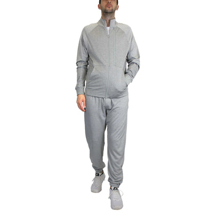 Men's Moisture Wicking Stretch Performance Track Sweater & Jogger 2-Piece Dry Fit Active Set with Reflective Ankle Zipper - GalaxybyHarvic