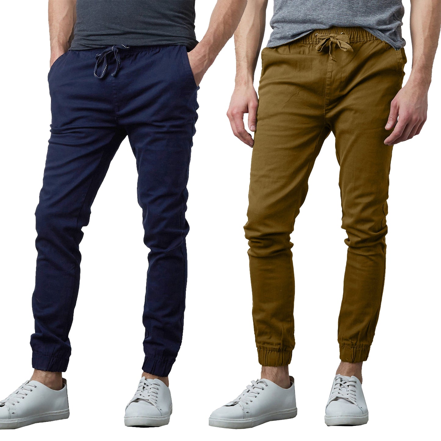 Men's 2-Pack Classic Cotton Stretch Twill Jogger Pants - GalaxybyHarvic