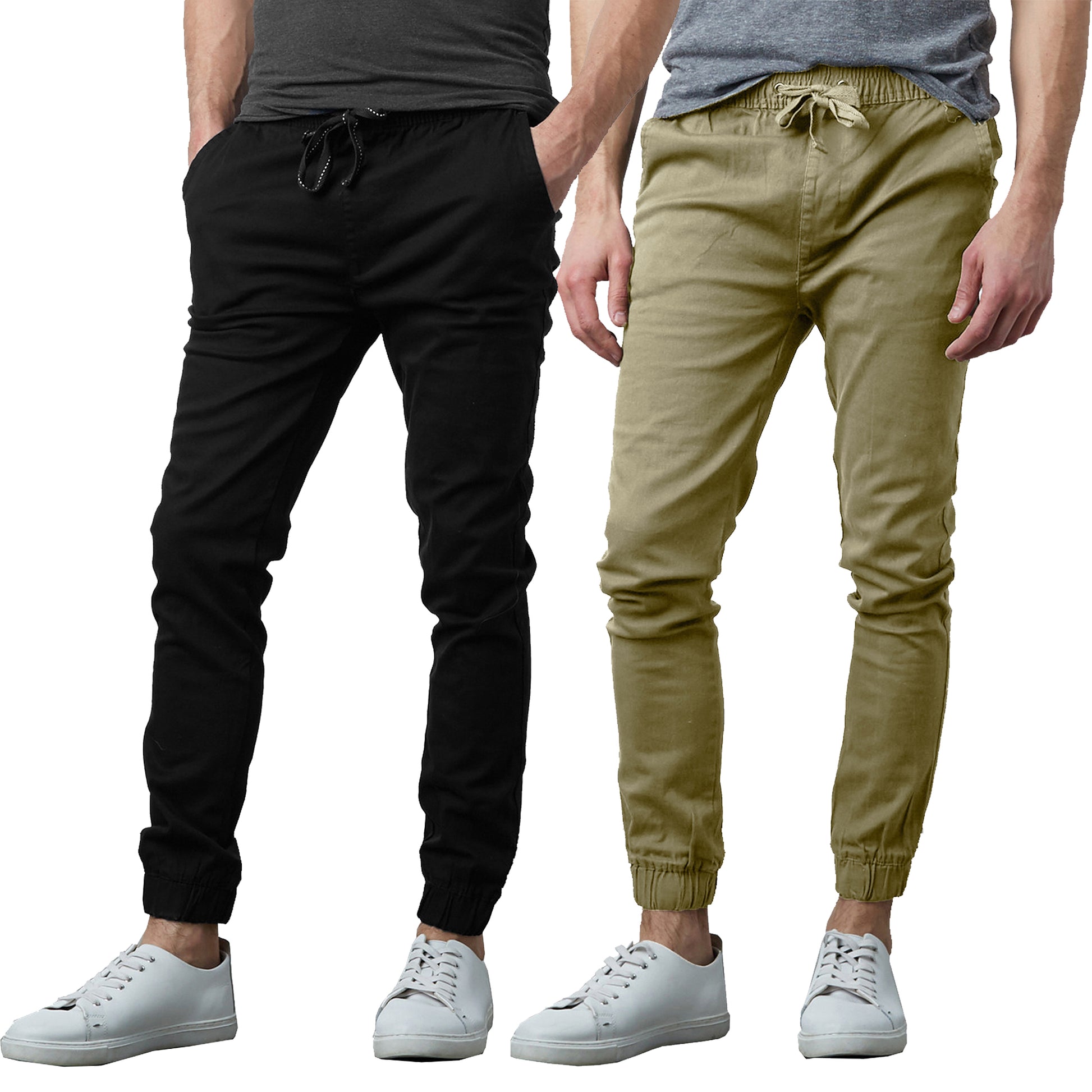 Men's 2-Pack Classic Cotton Stretch Twill Jogger Pants - GalaxybyHarvic