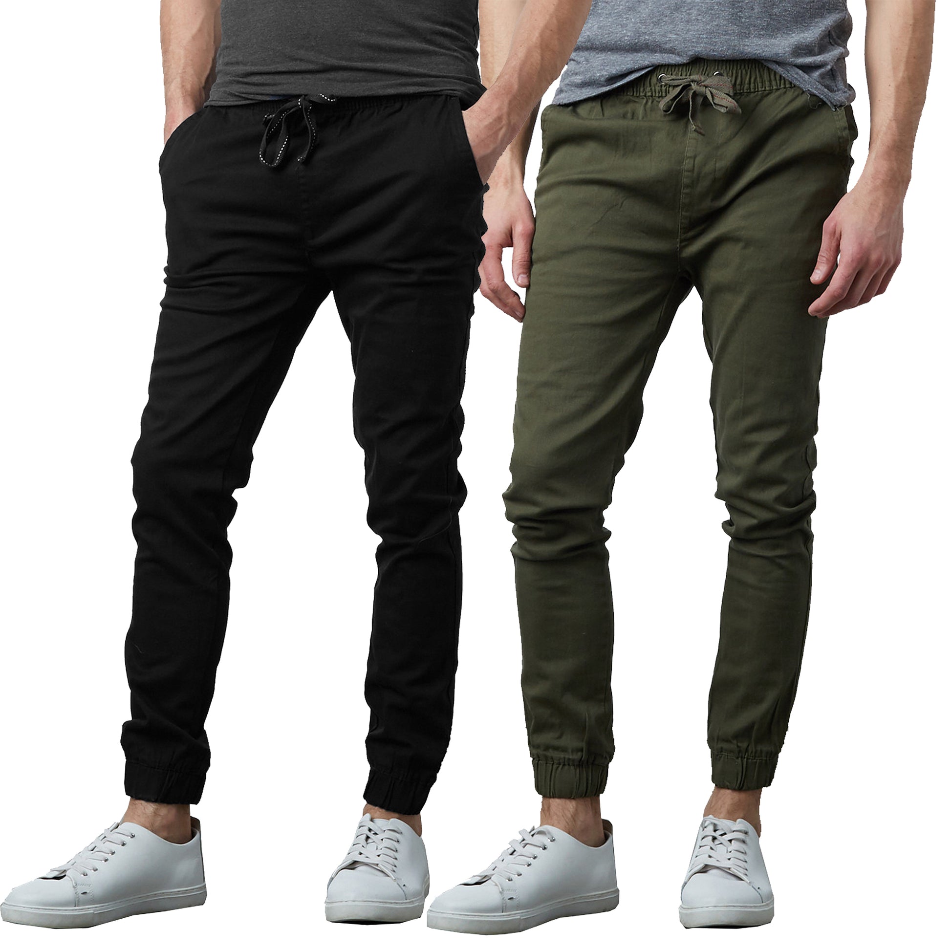 Men's 2-Pack Classic Cotton Stretch Twill Jogger Pants - GalaxybyHarvic