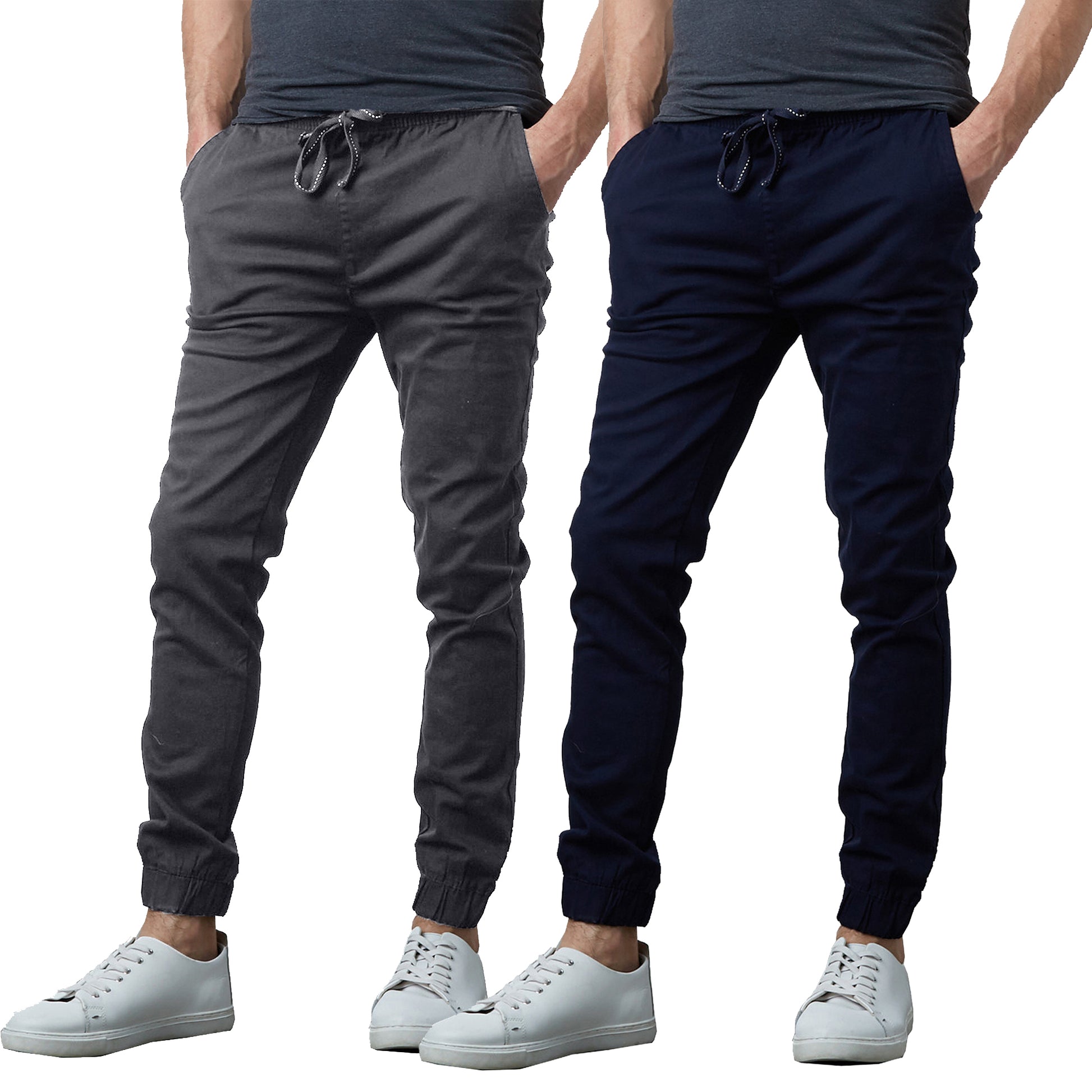 Men's 2-Pack Classic Cotton Stretch Twill Jogger Pants - GalaxybyHarvic