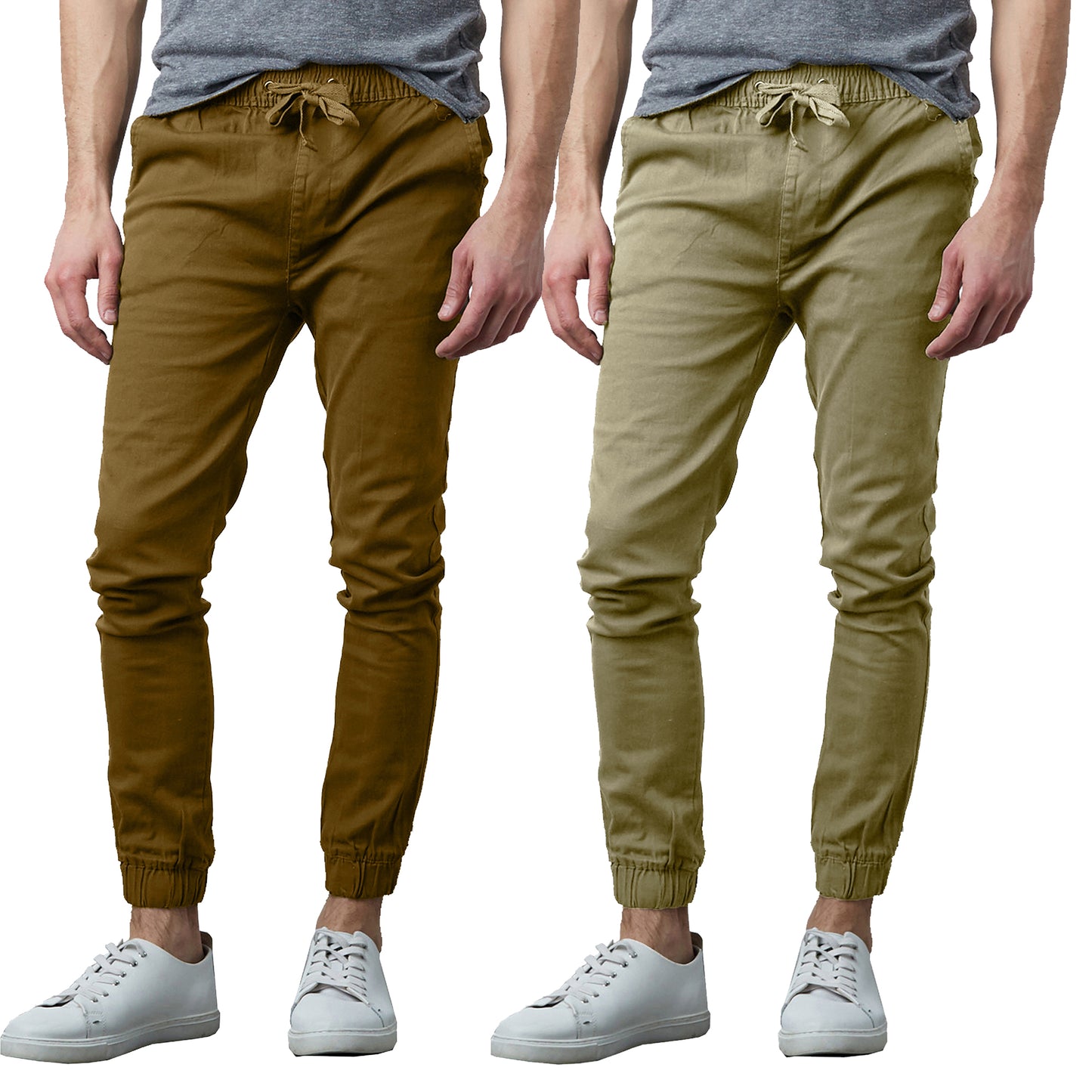 Men's 2-Pack Classic Cotton Stretch Twill Jogger Pants - GalaxybyHarvic