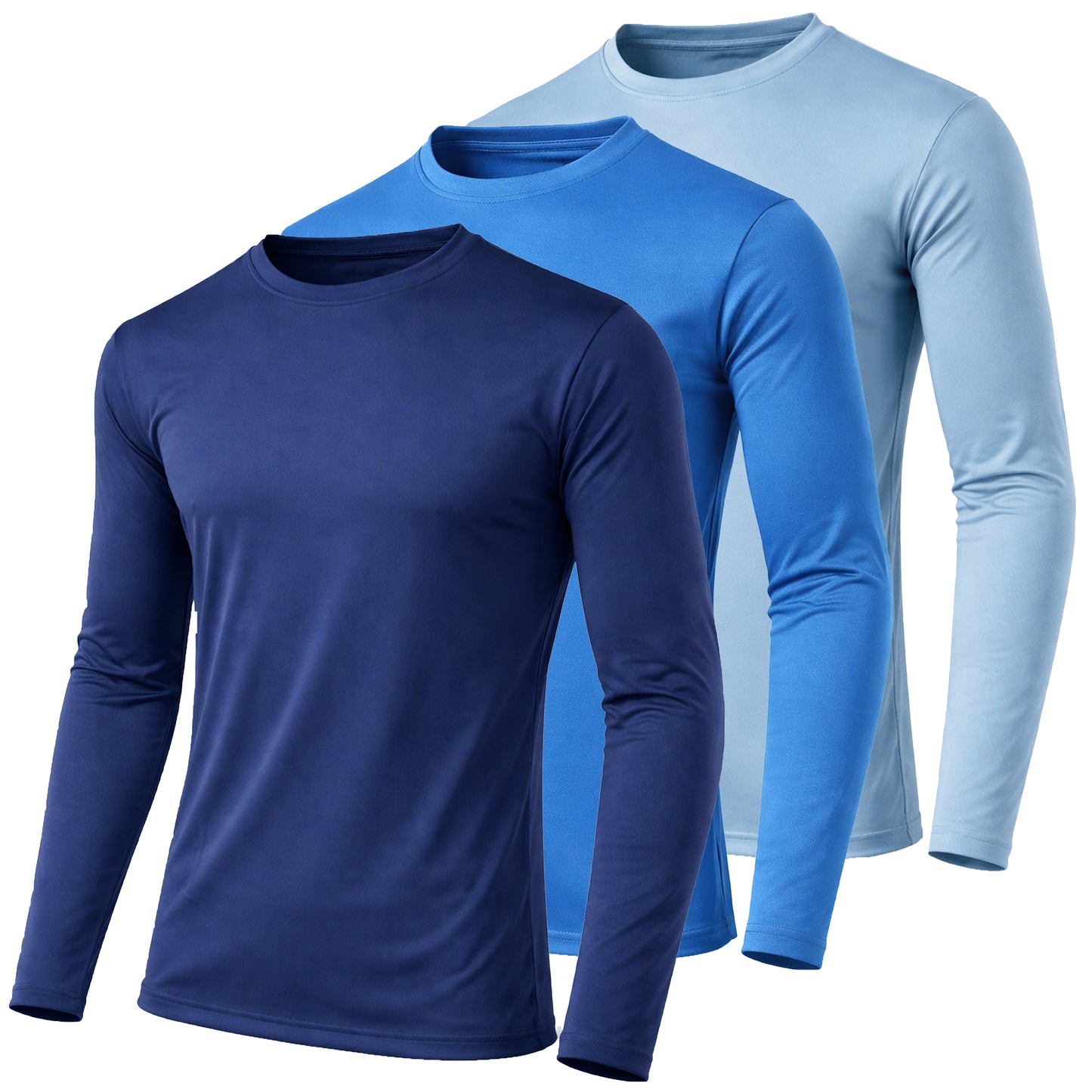 Men's Moisture Wicking Long Sleeve Performance Crew Neck Tagless Tee (Sizes, S-2XL) - GalaxybyHarvic