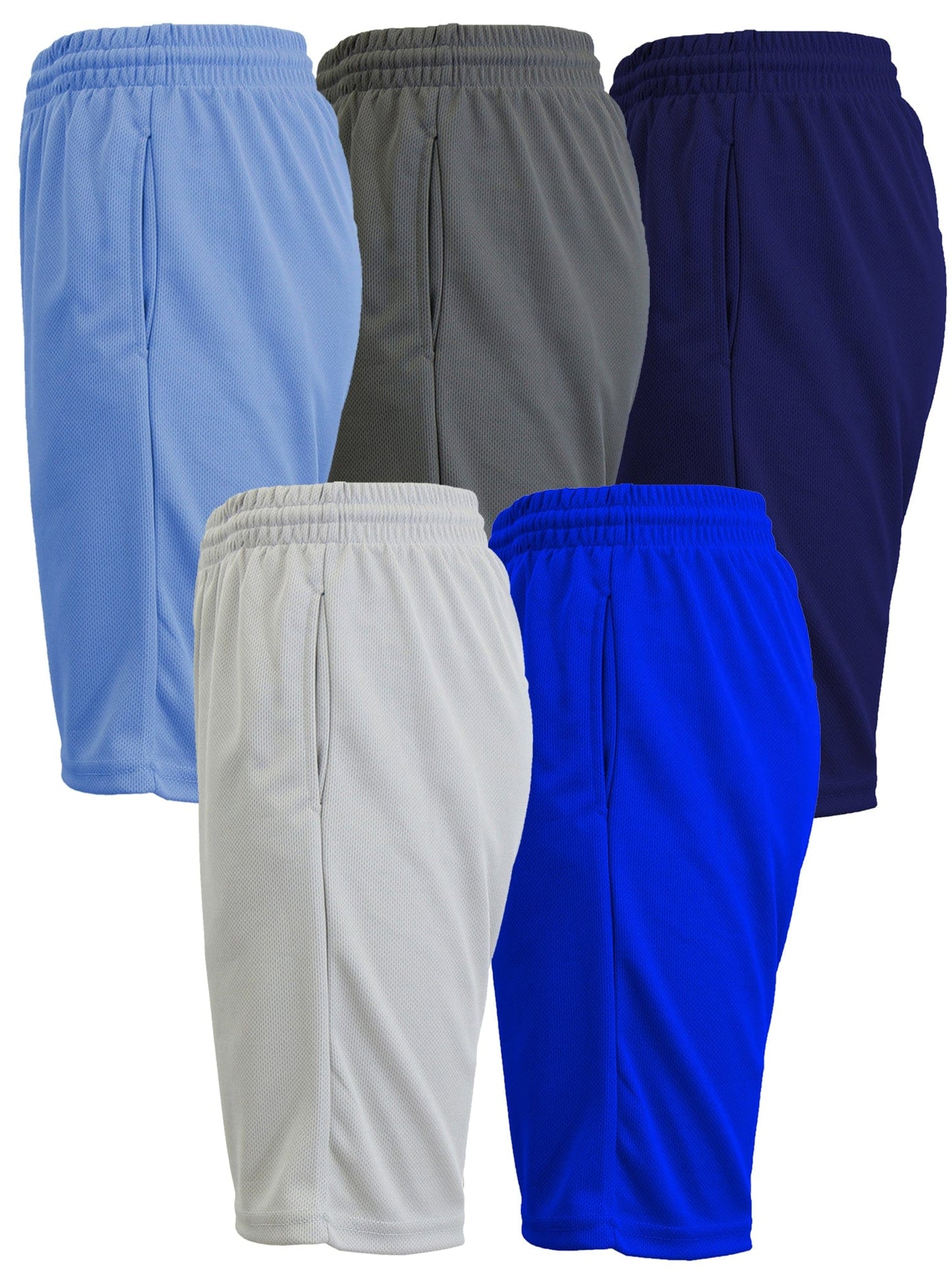 Men's 5-Pack Lightweight Breathable Moisture Wicking Mesh Shorts