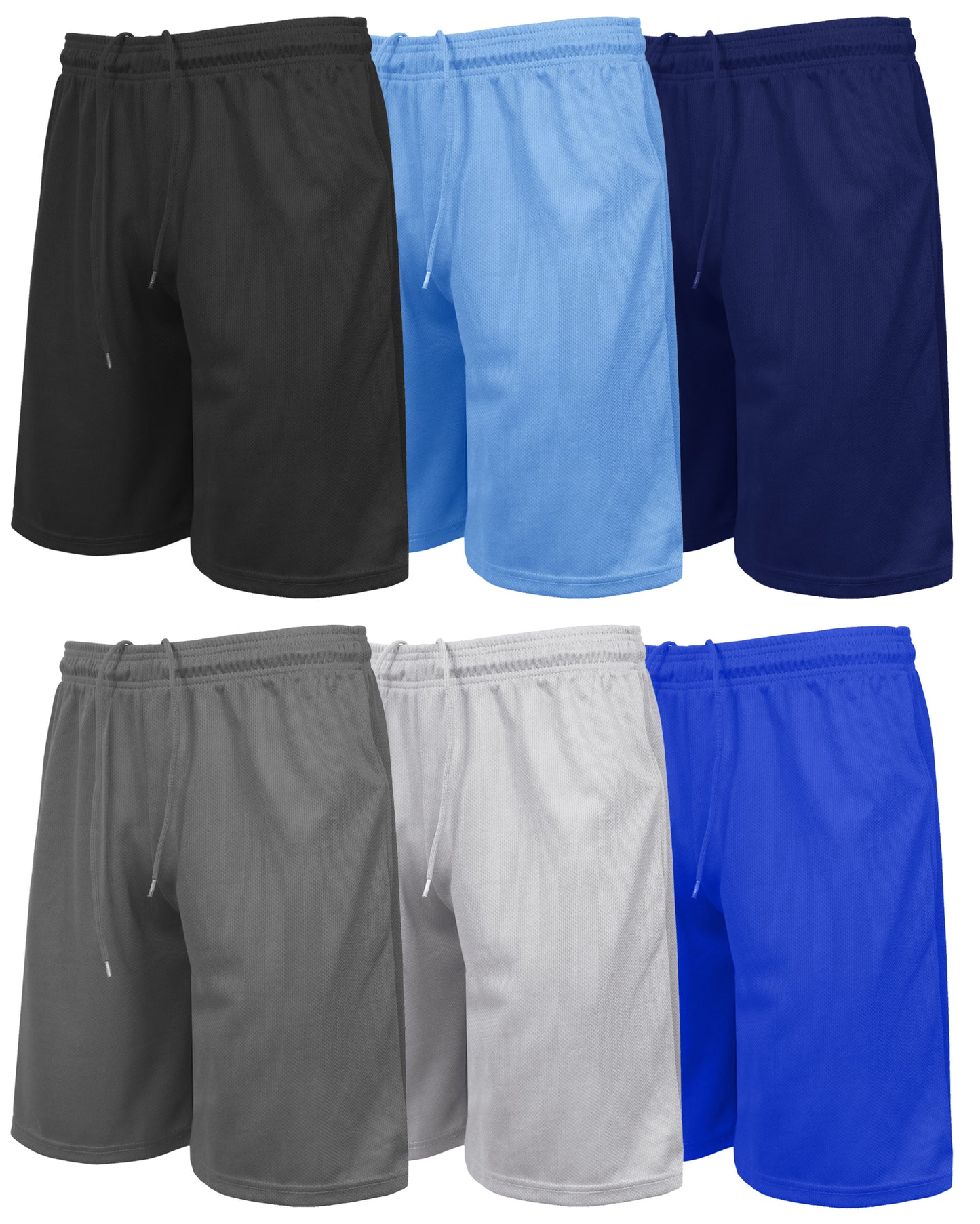 Men's 5-Pack Lightweight Breathable Moisture Wicking Mesh Shorts
