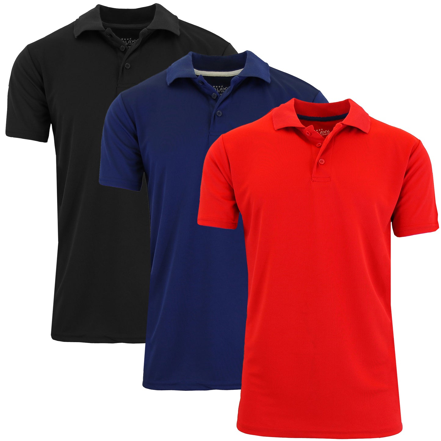 Men's Dry Fit Moisture-Wicking Polo Shirt (3-Pack) - GalaxybyHarvic