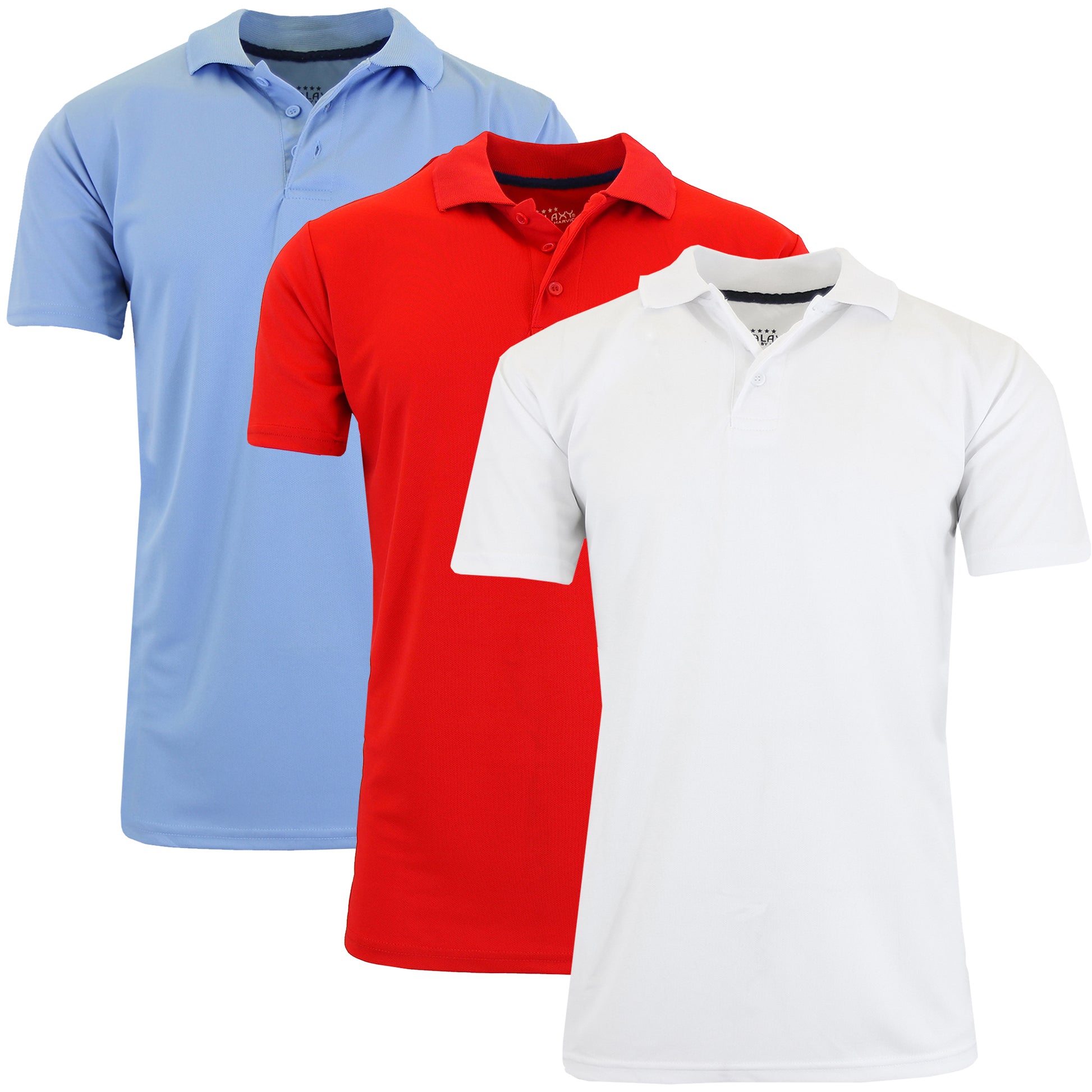 Men's Dry Fit Moisture-Wicking Polo Shirt (3-Pack) - GalaxybyHarvic