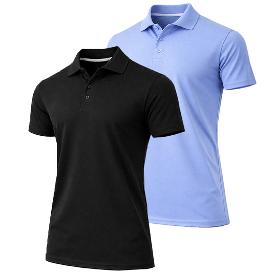 Men's Dry Fit Moisture-Wicking Polo Shirt (2-Pack) - GalaxybyHarvic