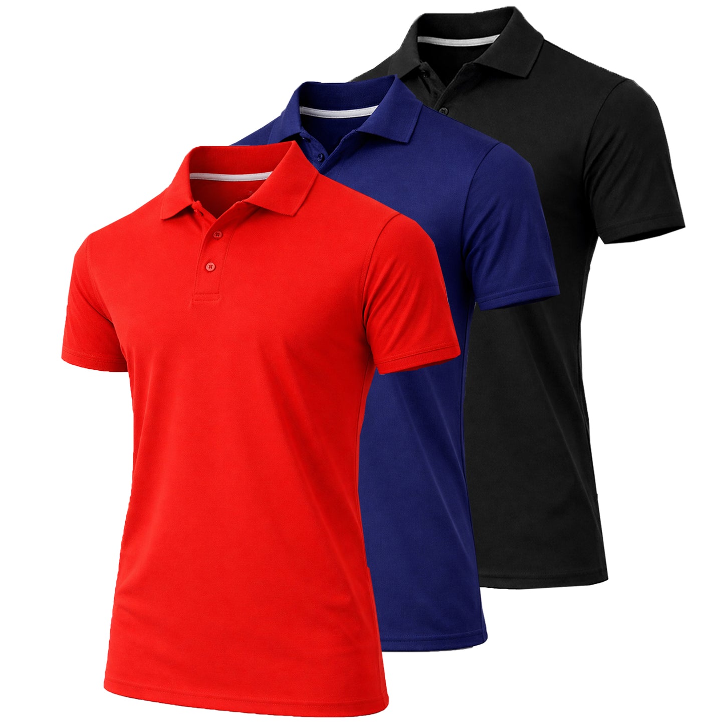 Men's Dry Fit Moisture-Wicking Polo Shirt (3-Pack) - GalaxybyHarvic