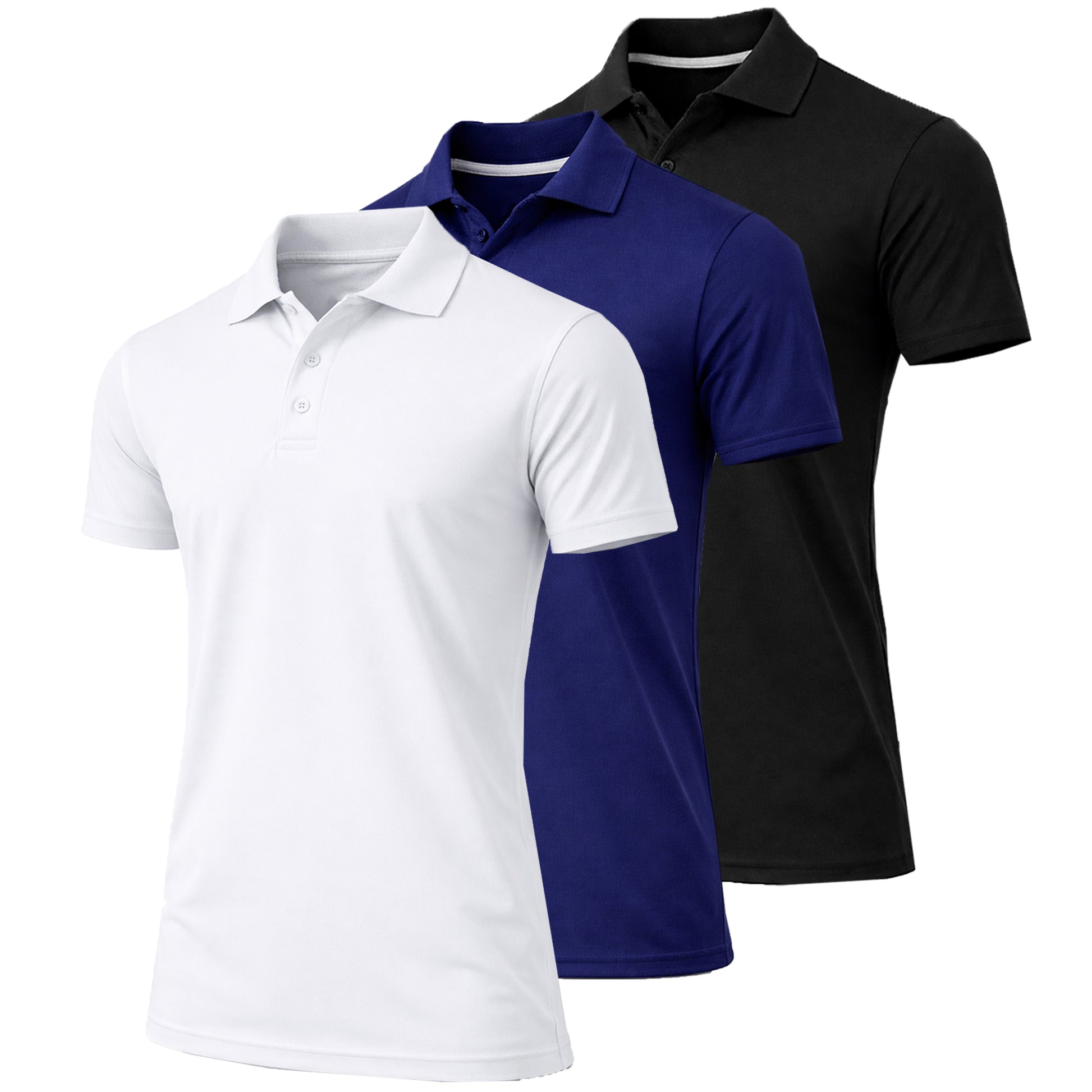 Men's Dry Fit Moisture-Wicking Polo Shirt (3-Pack) - GalaxybyHarvic