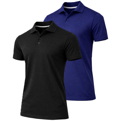 Men's Dry Fit Moisture-Wicking Polo Shirt (2-Pack) - GalaxybyHarvic