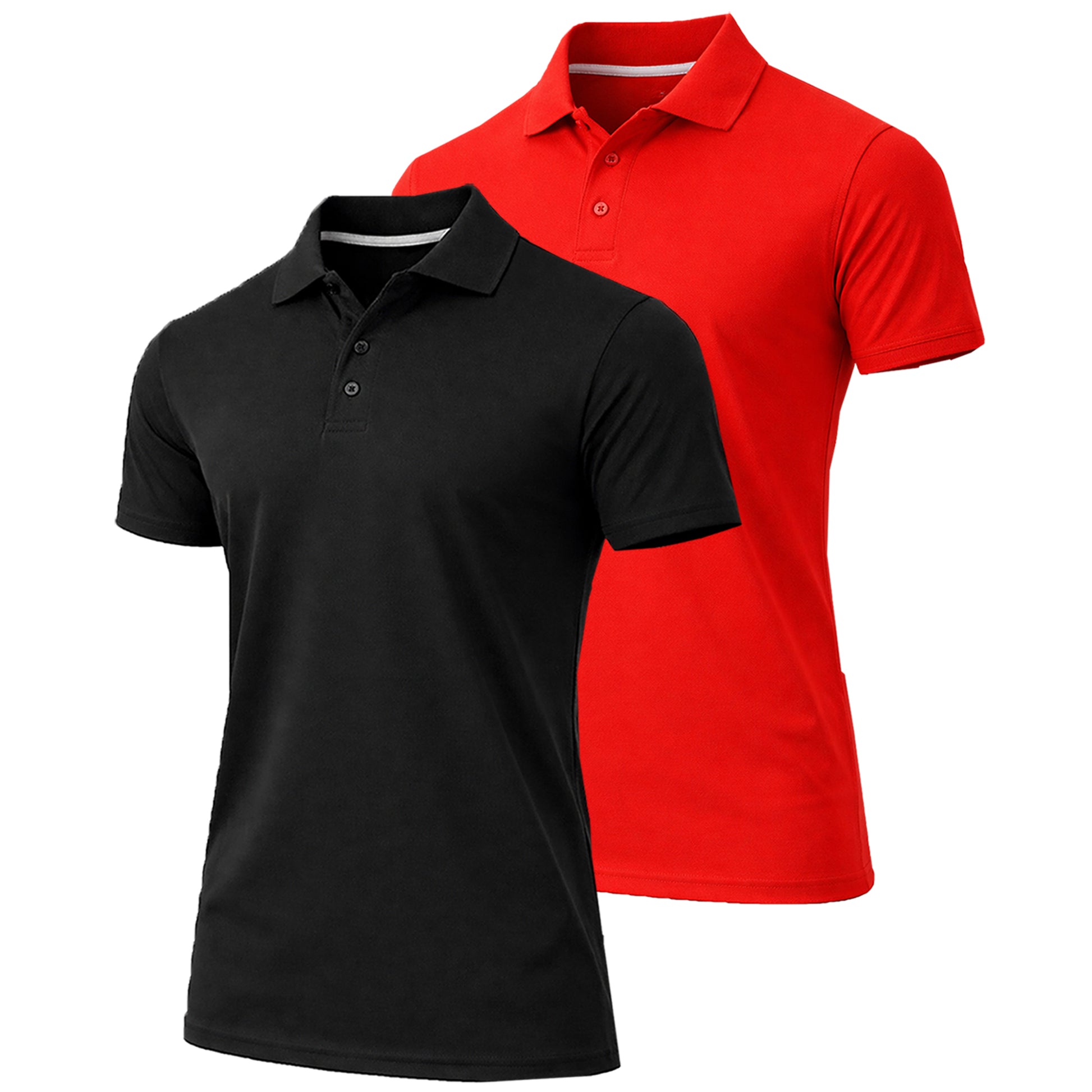 Men's Dry Fit Moisture-Wicking Polo Shirt (2-Pack) - GalaxybyHarvic