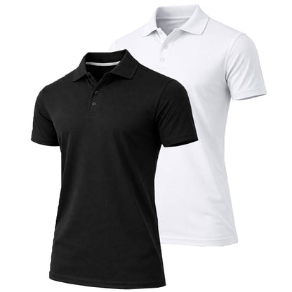 Men's Dry Fit Moisture-Wicking Polo Shirt (2-Pack) - GalaxybyHarvic