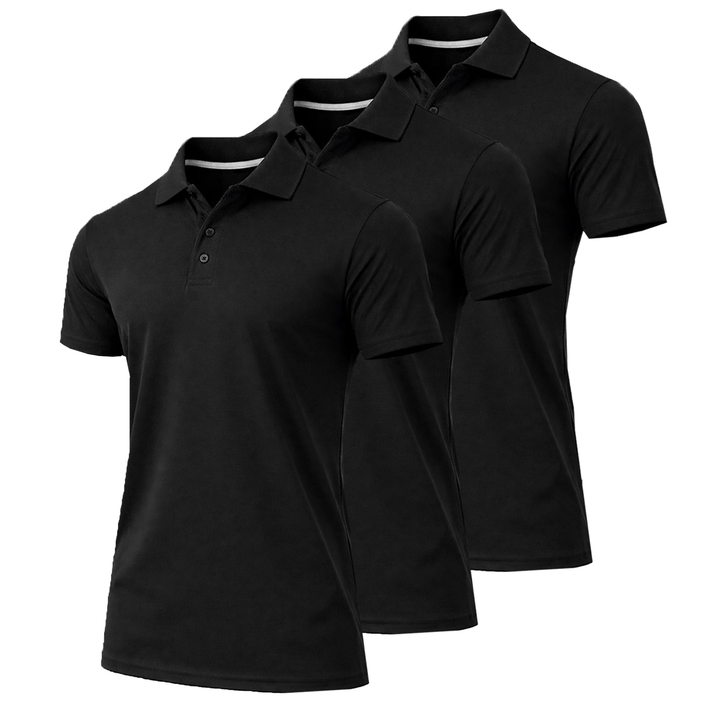 Men's Dry Fit Moisture-Wicking Polo Shirt (3-Pack) - GalaxybyHarvic