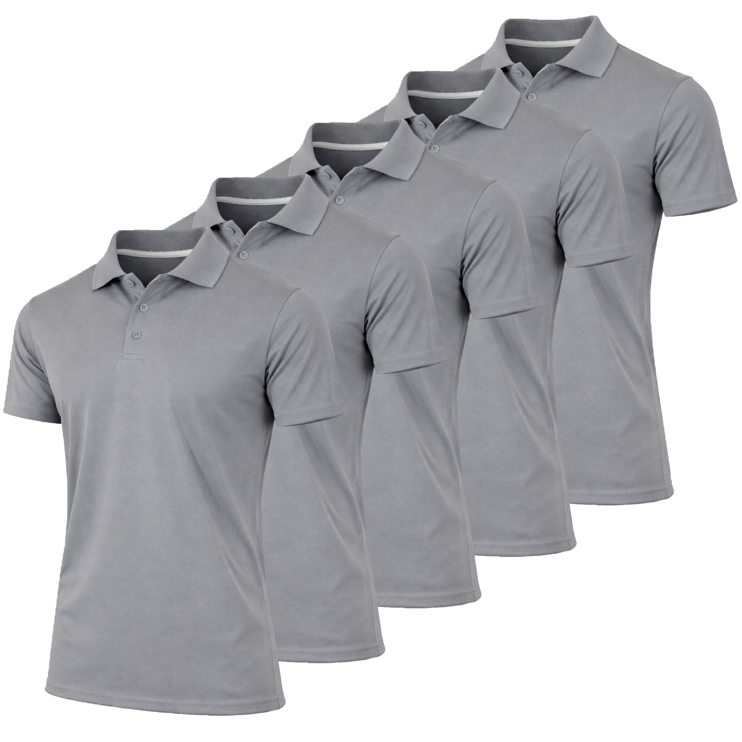 5-Pack Men's Dry Fit Moisture-Wicking Polo Shirt (S-3XL) - GalaxybyHarvic
