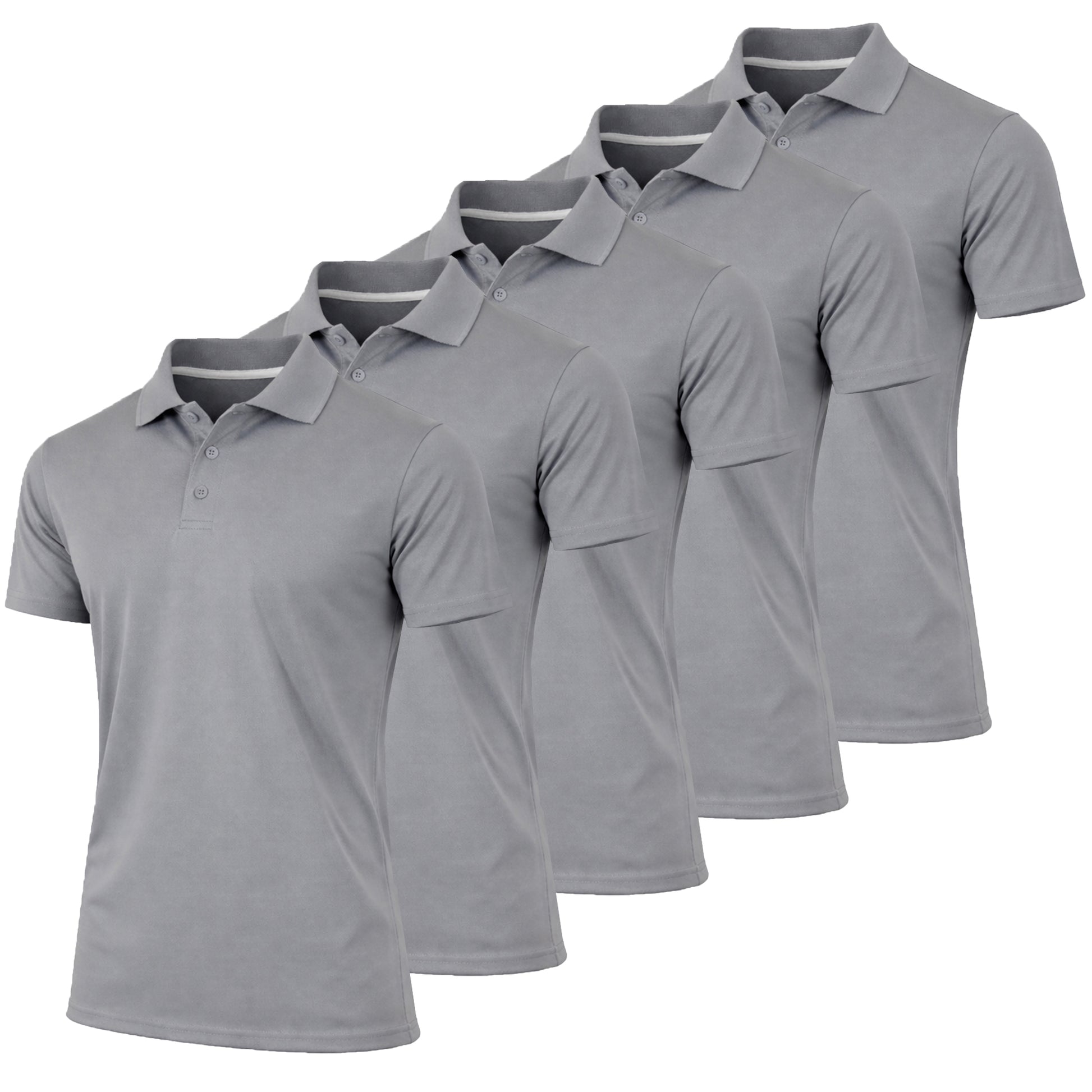 5-Pack Men's Dry Fit Moisture-Wicking Polo Shirt (S-3XL) - GalaxybyHarvic