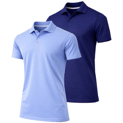 Men's Dry Fit Moisture-Wicking Polo Shirt (2-Pack) - GalaxybyHarvic