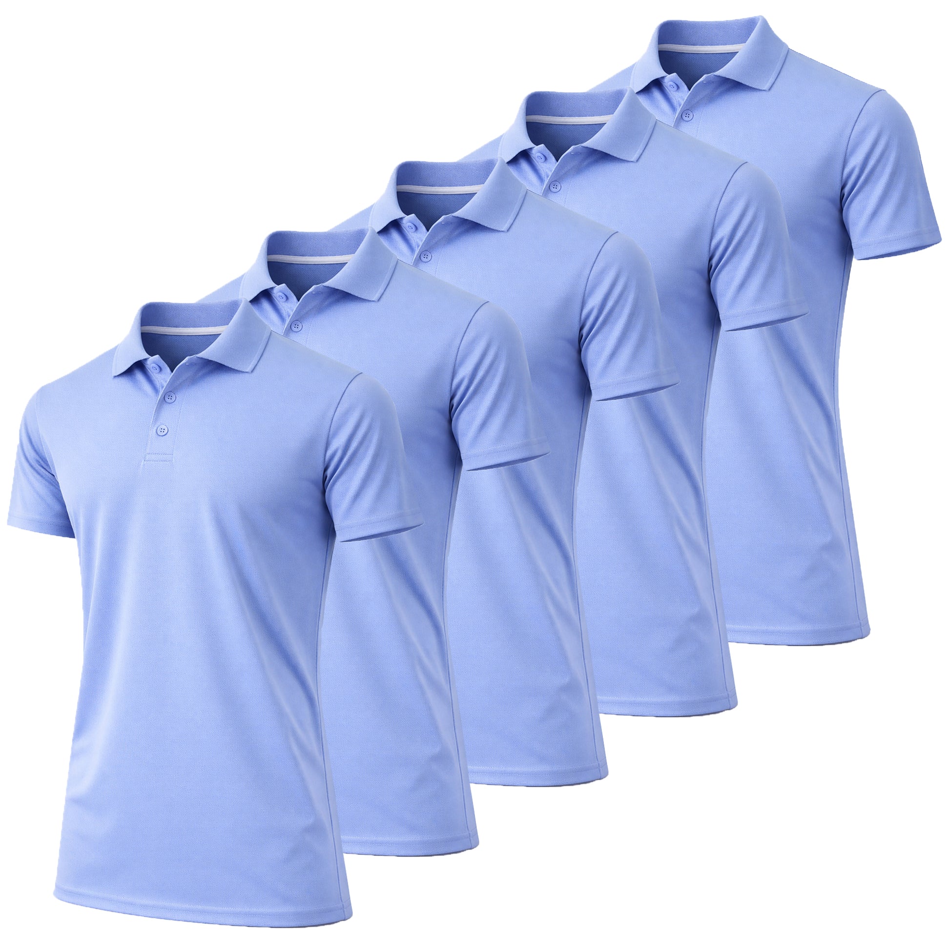 5-Pack Men's Dry Fit Moisture-Wicking Polo Shirt (S-3XL) - GalaxybyHarvic