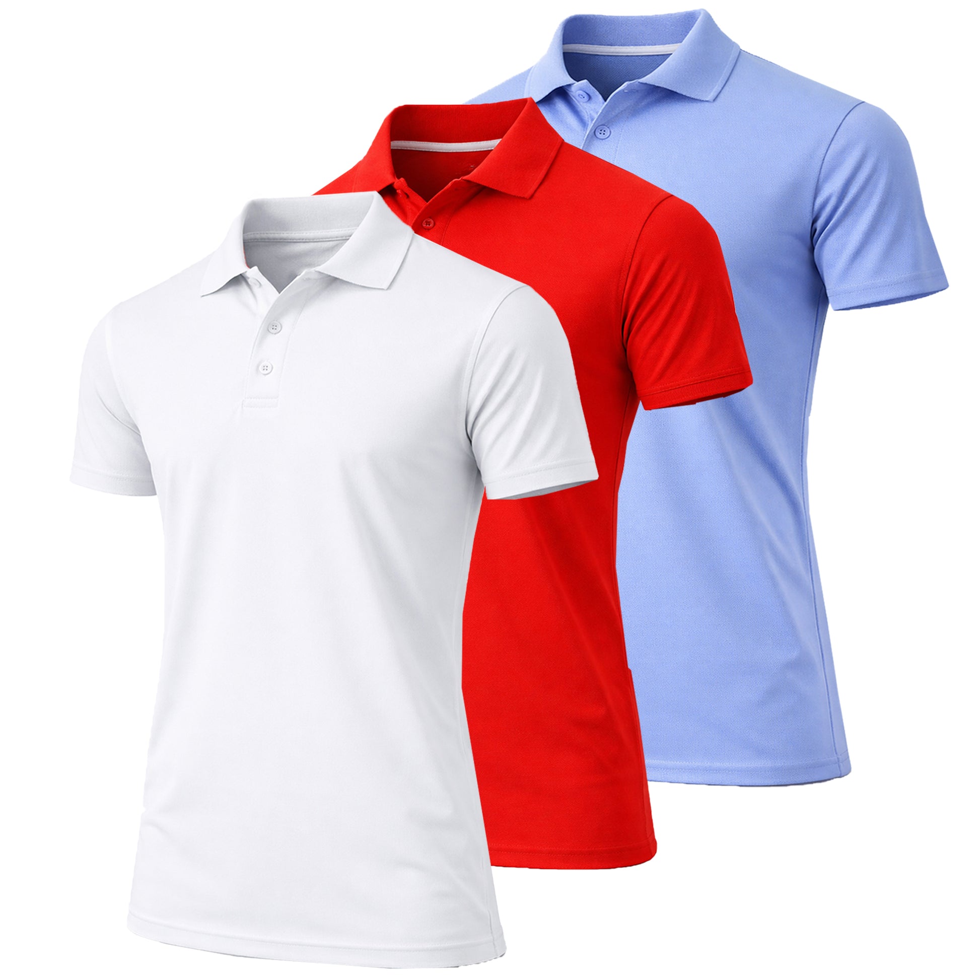 Men's Dry Fit Moisture-Wicking Polo Shirt (3-Pack) - GalaxybyHarvic