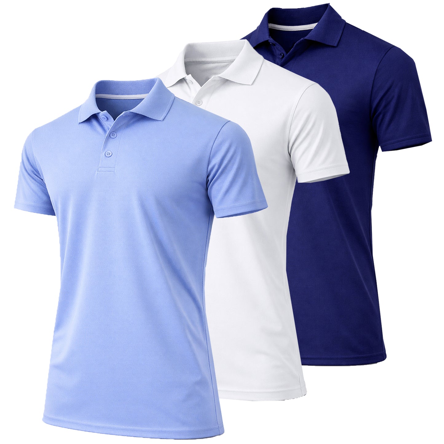 Men's Dry Fit Moisture-Wicking Polo Shirt (3-Pack) - GalaxybyHarvic