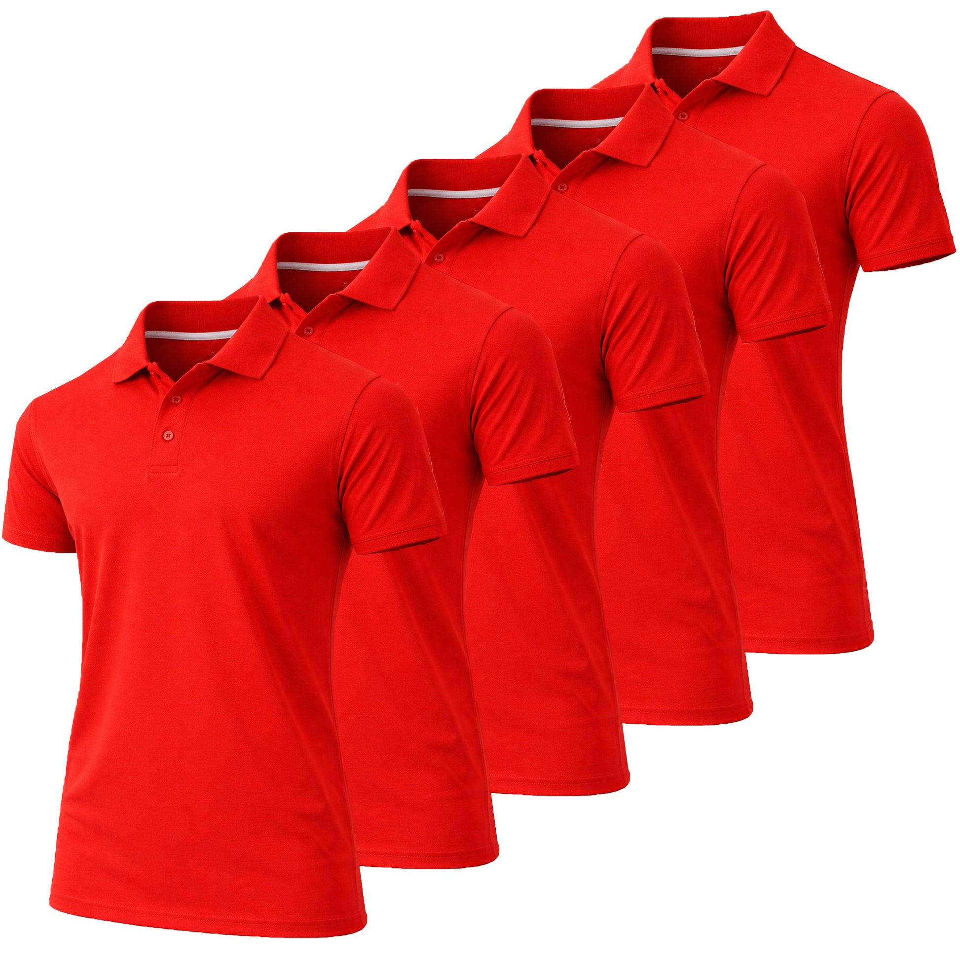 5-Pack Men's Dry Fit Moisture-Wicking Polo Shirt (S-3XL) - GalaxybyHarvic