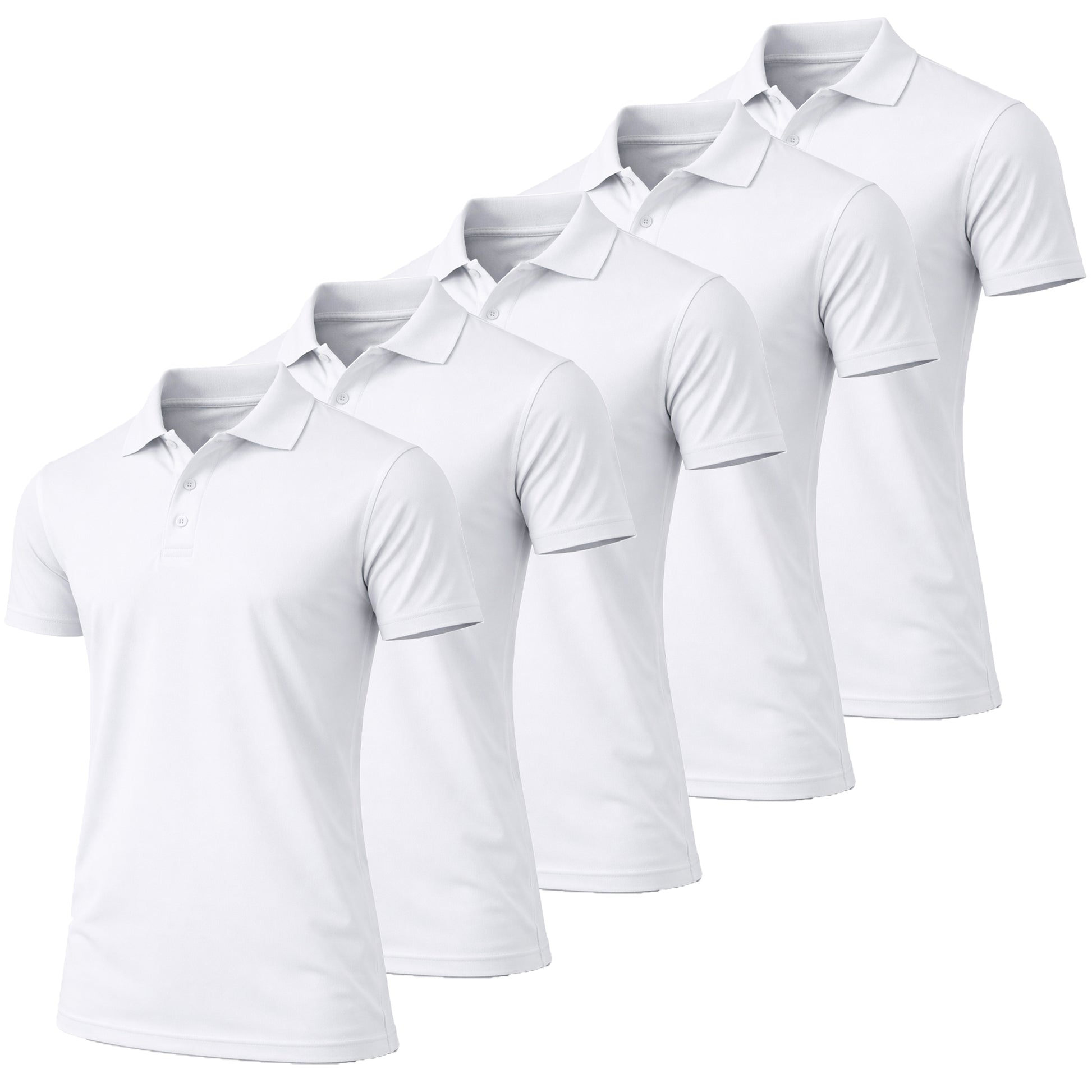 5-Pack Men's Dry Fit Moisture-Wicking Polo Shirt (S-3XL) - GalaxybyHarvic