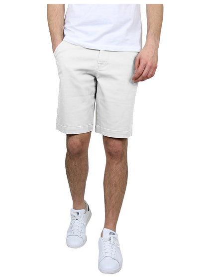 Men's Flat-Front Slim Fit Cotton Stretch Chino Shorts (Sizes, 30-42)