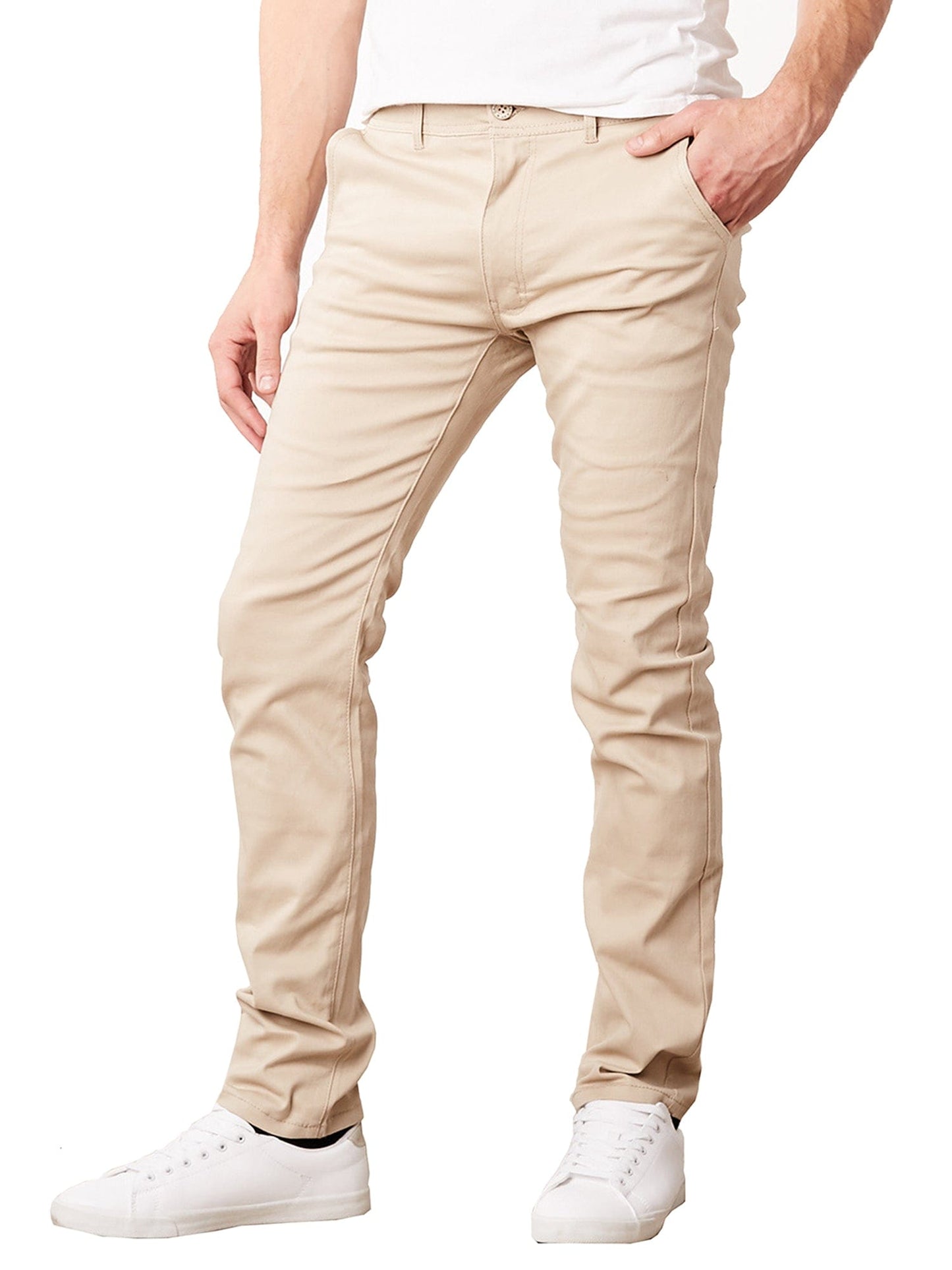 Men's Slim Fit Cotton Stretch Chino Pants - GalaxybyHarvic