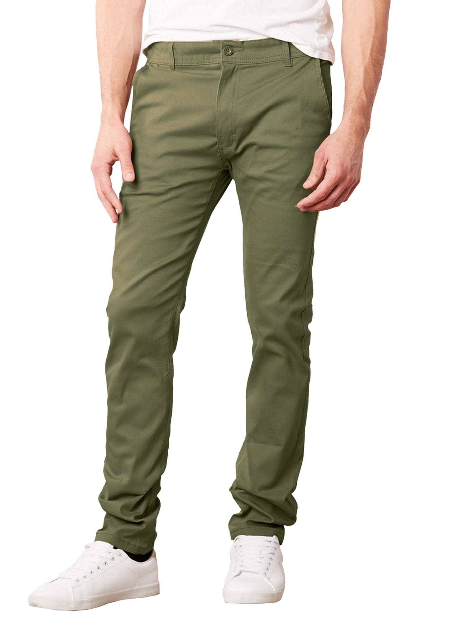 Stretch Cotton Trousers, Olive