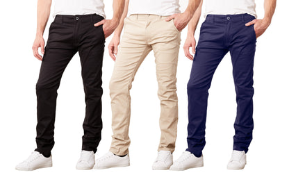 Men's Flex Stretch Slim Fit Cotton Everyday Chino Pants (31" Inseam)