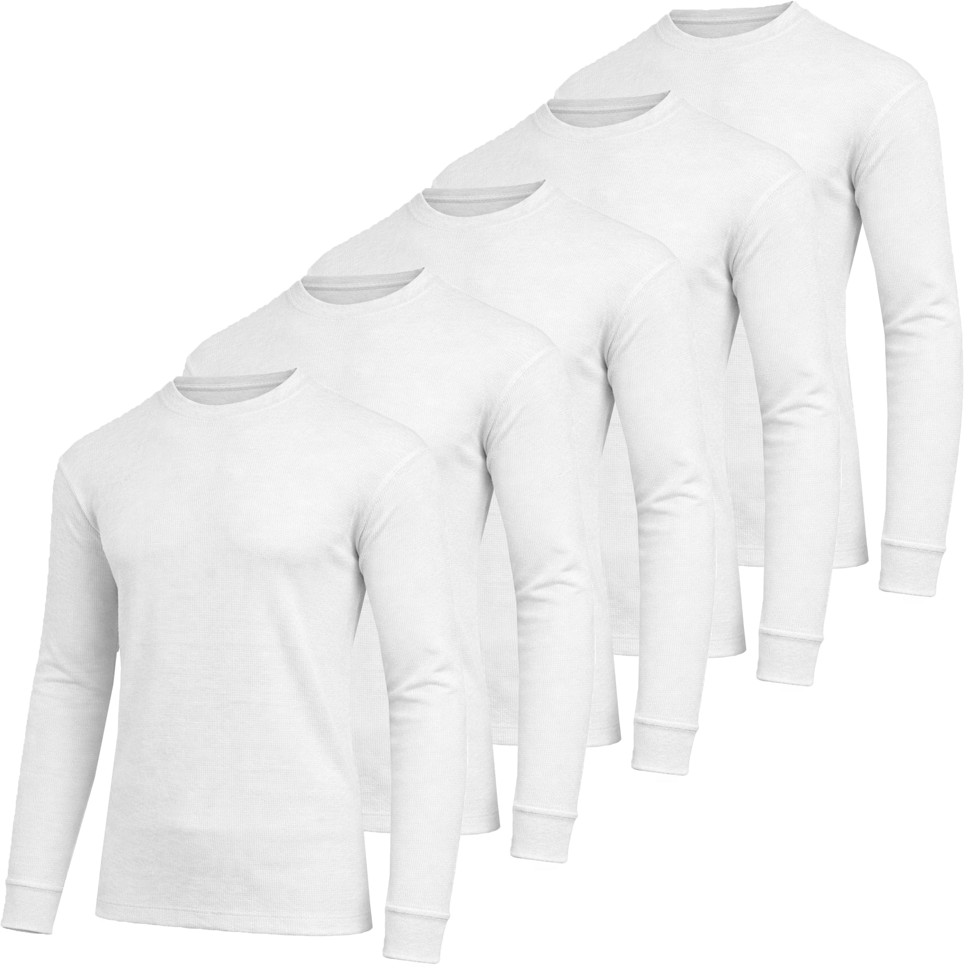 5-Pack Men's Thermal Shirts - Waffle Knit Henley & Crew Neck Styles, Long Sleeve, Soft & Warm Layers for Winter - GalaxybyHarvic