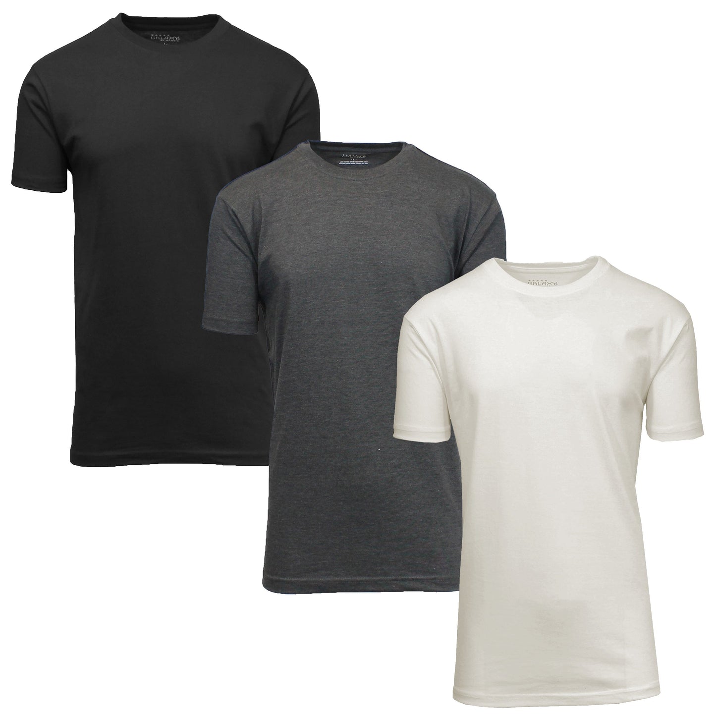 Camiseta clásica de mezcla de algodón de manga corta con cuello redondo para hombre (S-3XL), paquete de 3