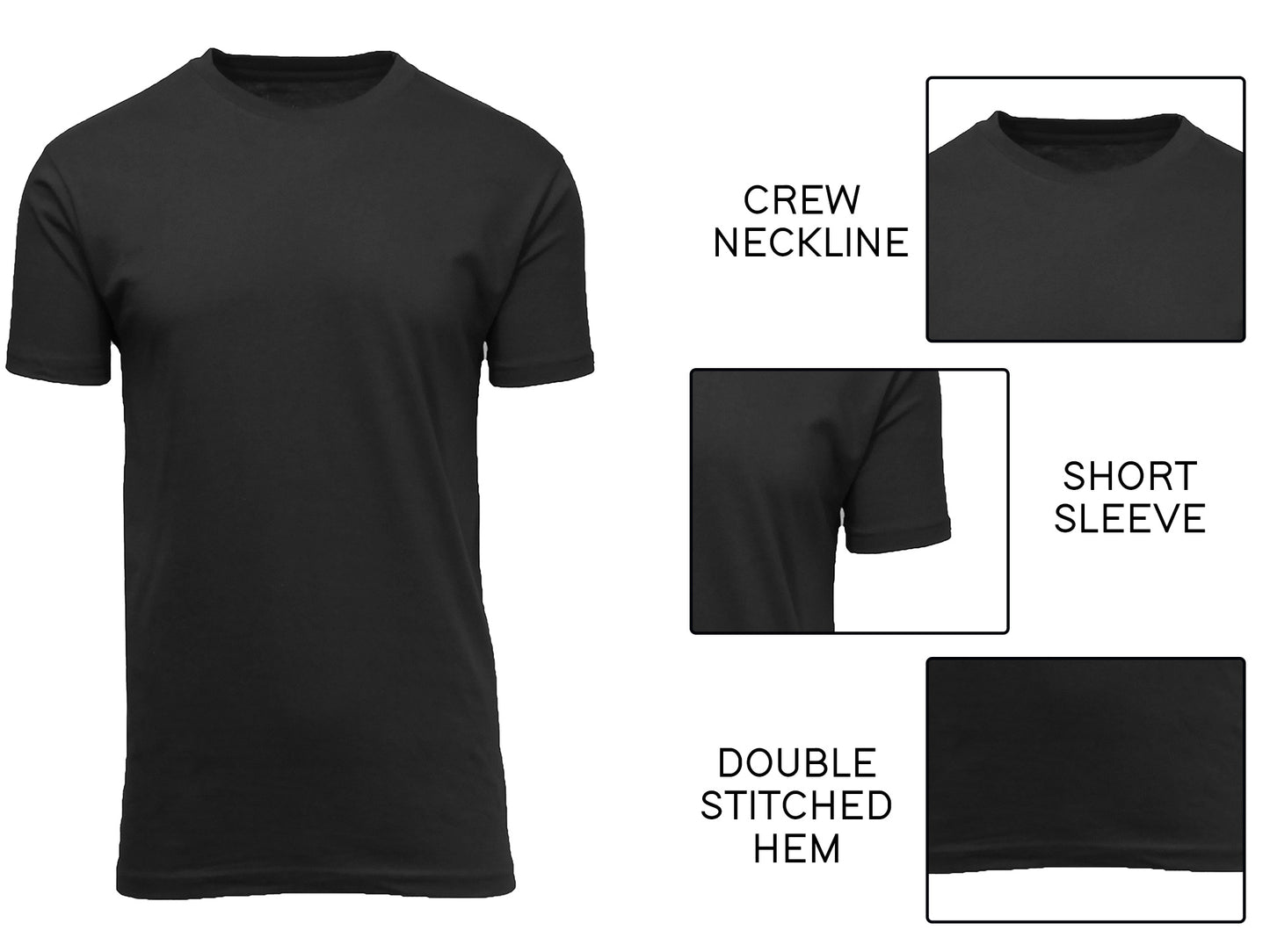 8-Pack Men's Short Sleeve Crew Neck  Cotton Blend Classic Tee (S-3XL)