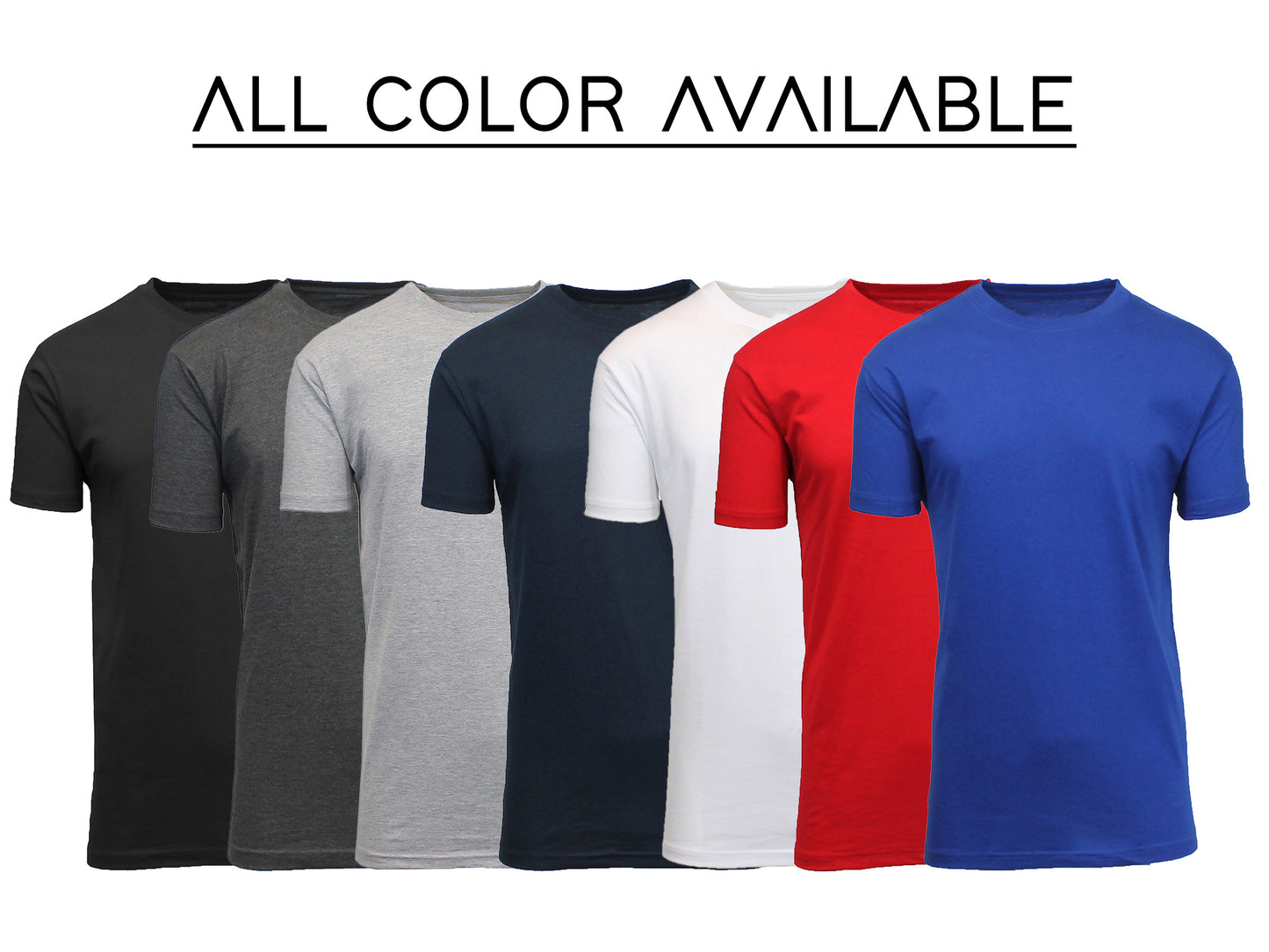 8-Pack Men's Short Sleeve Crew Neck  Cotton Blend Classic Tee (S-3XL)