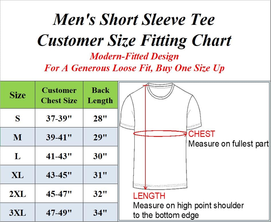 Men's Short Sleeve Crew Neck  Cotton Blend Classic Tee (S-3XL) 3 Pack