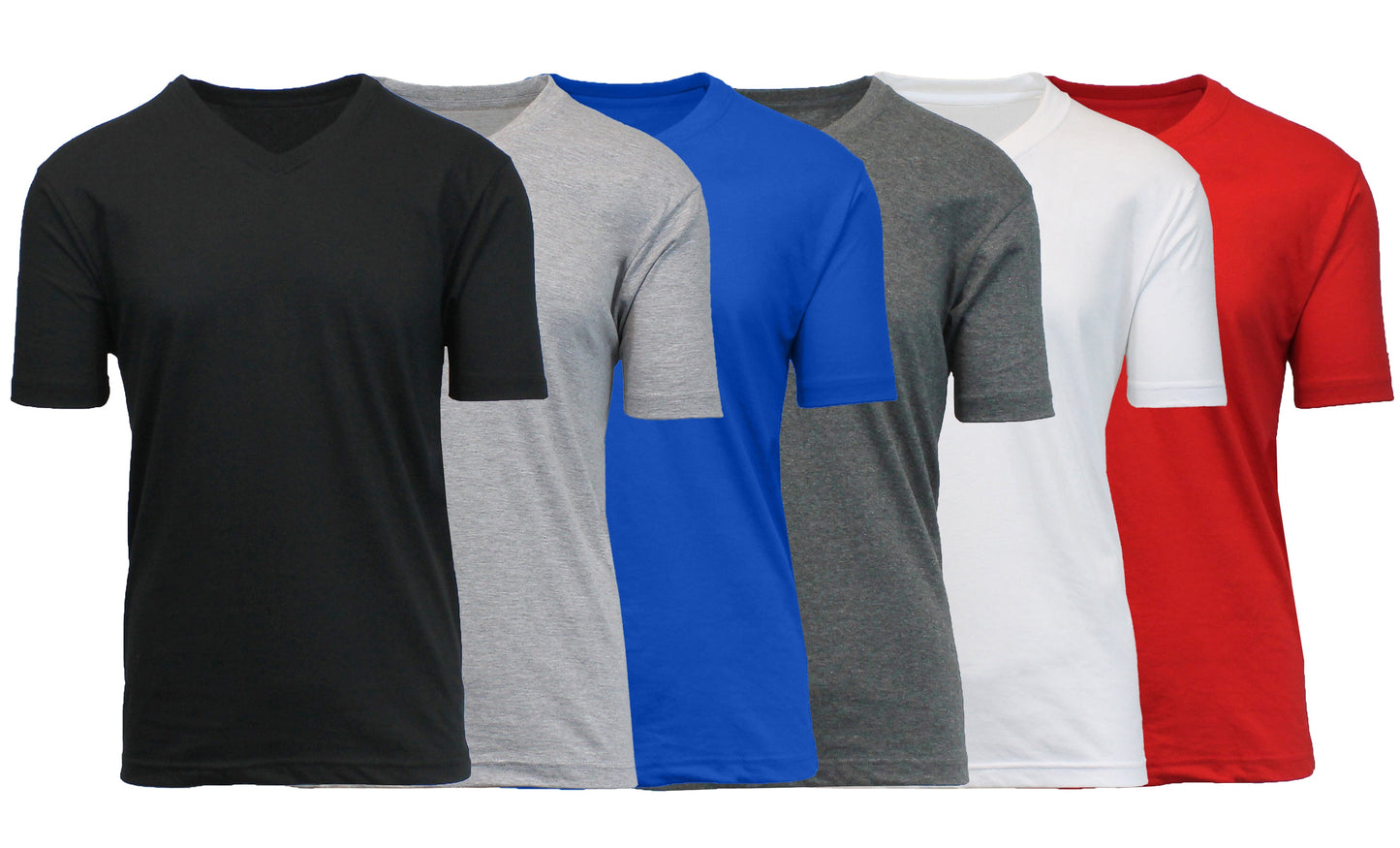 (6-Pack) Short Sleeve V-Neck Modern Fit Classic Tees (S-3XL) - GalaxybyHarvic