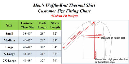 Men’s Long Sleeve Waffle Knit Thermal Shirt – V-Neck, Modern Fit, Warm Layering Top
