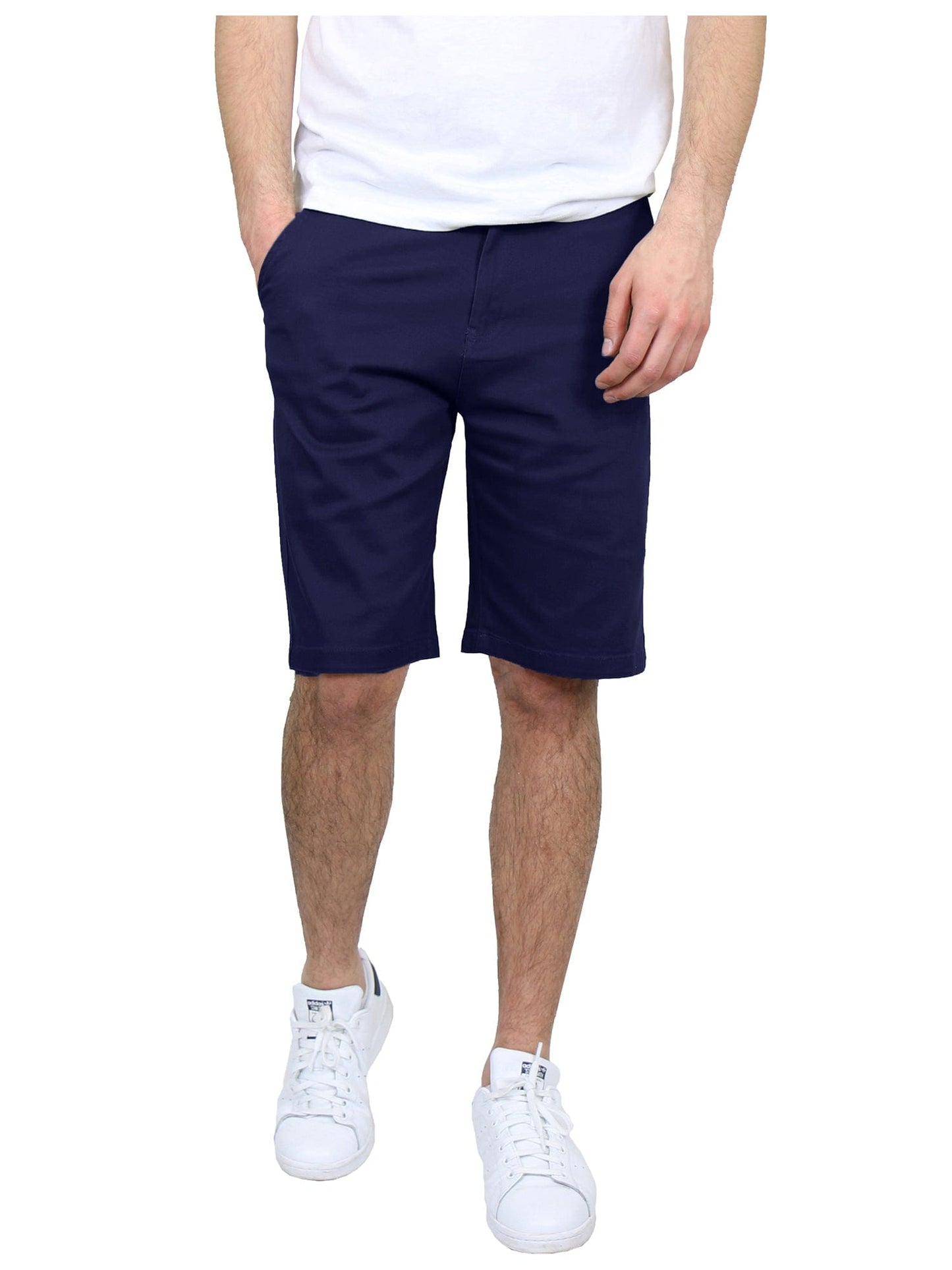 Men's Flat-Front Slim Fit Cotton Stretch Chino Shorts (Sizes, 30-42)