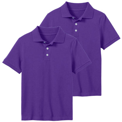 2-Pack School Uniform Tagless Polo Tshirt for Little Boys & Big Boys