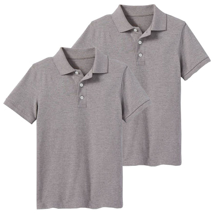 2-Pack School Uniform Tagless Polo Tshirt for Little Boys & Big Boys