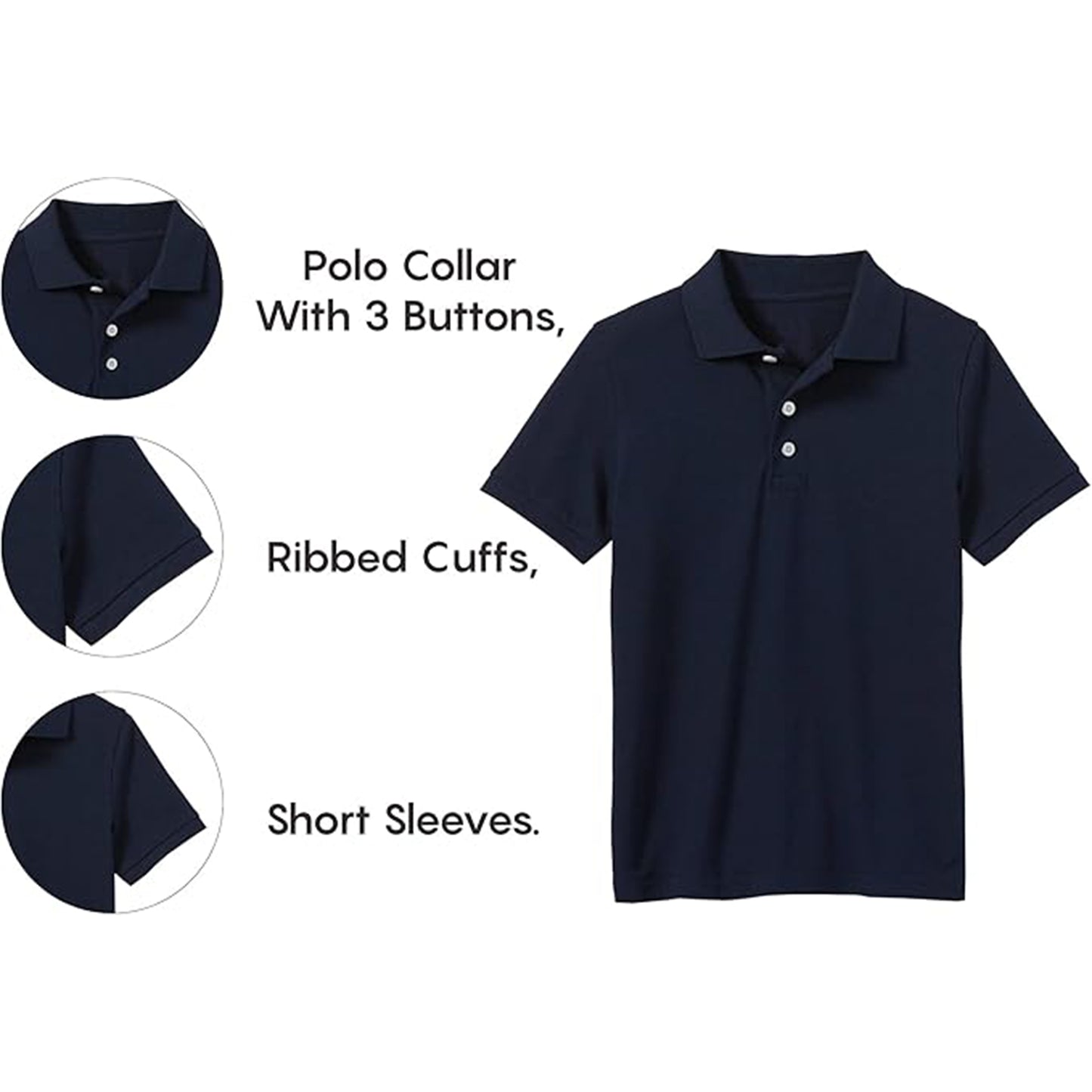 Young Boy's Short Sleeve Polo Shirt (Sizes 4-7) - GalaxybyHarvic