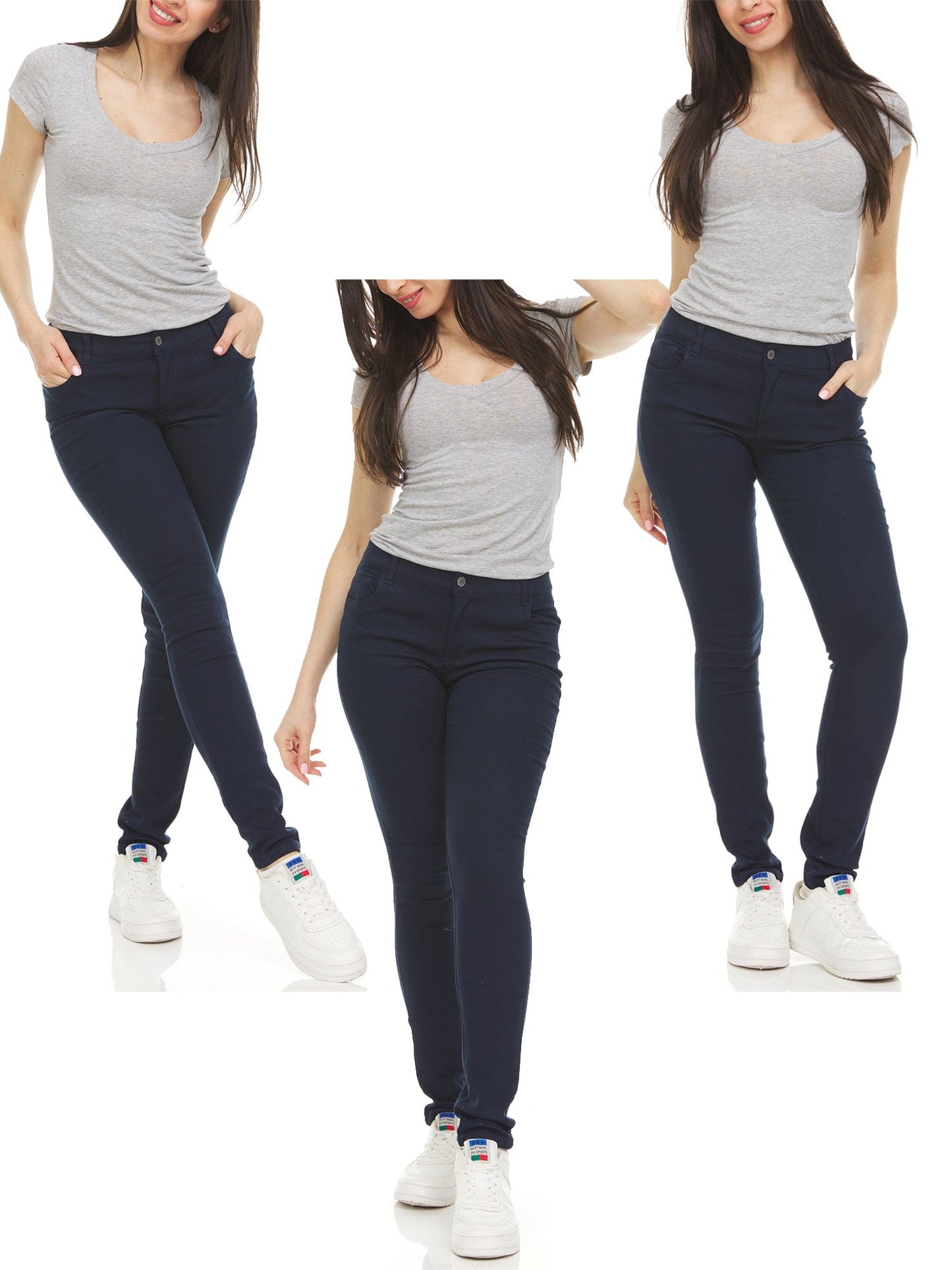 Girl's (3-PACK) Super Stretchy Skinny 5-Pocket Uniform Soft Chino Pants - GalaxybyHarvic