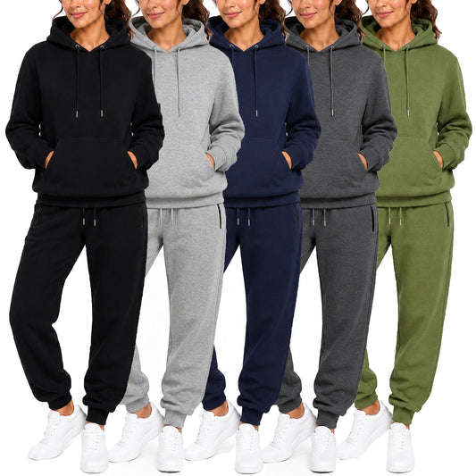 Women’s Soft Fleece Cotton Blend Loose Fit Pullover Hoodie & Sweatpants Jogging Set - GalaxybyHarvic