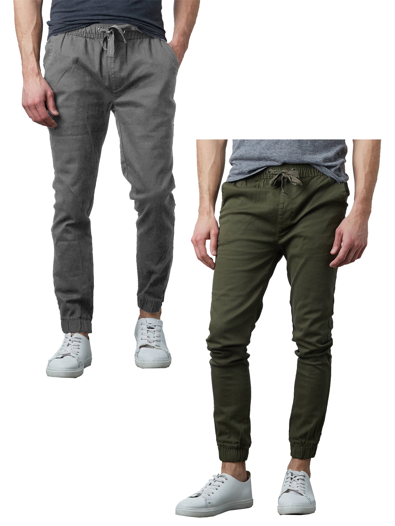 Men's 2-Pack Classic Cotton Stretch Twill Jogger Pants - GalaxybyHarvic