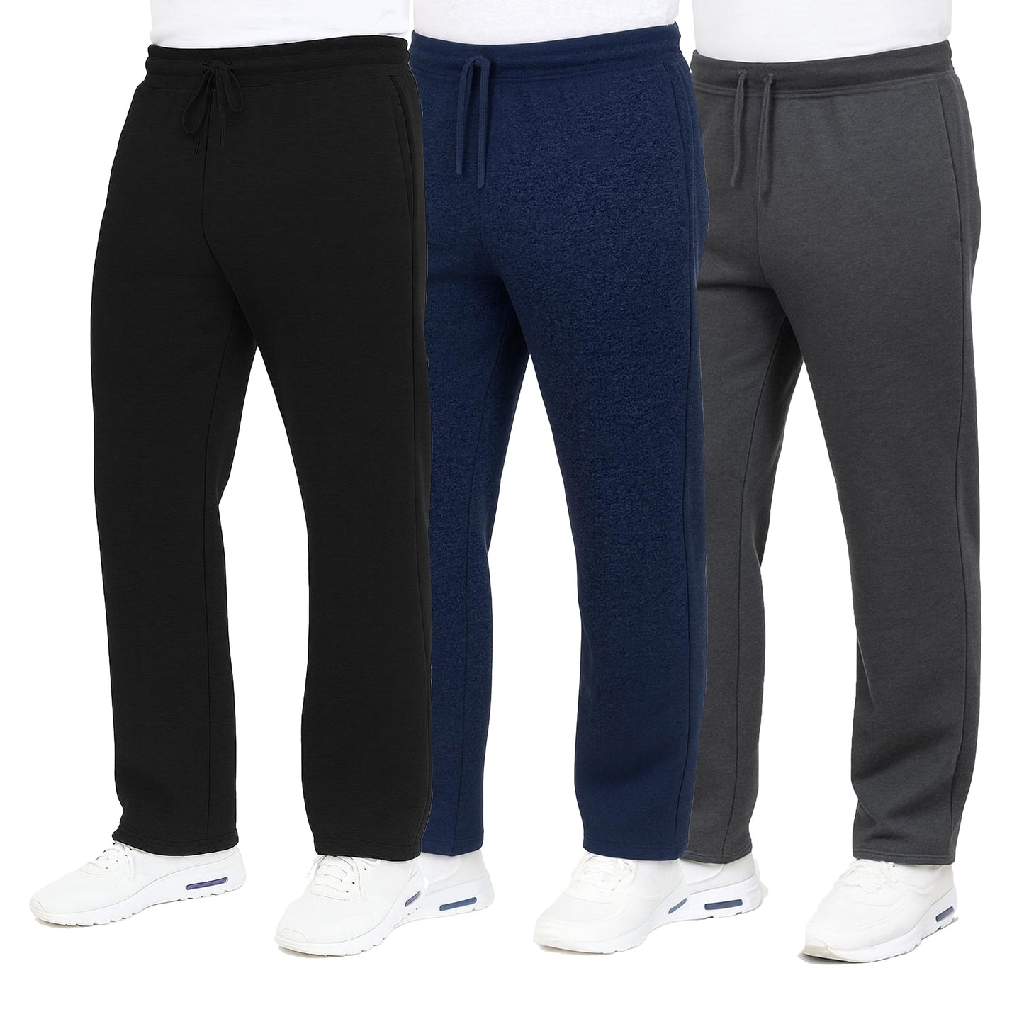 3-Pack Mens Slim Fit Fleece Jogger Sweatpants (S-2XL)