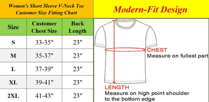 Women’s Relaxed Fit V-Neck Short Sleeve T-Shirt – 100% Cotton with Double-Stitched Hem (S-2XL)