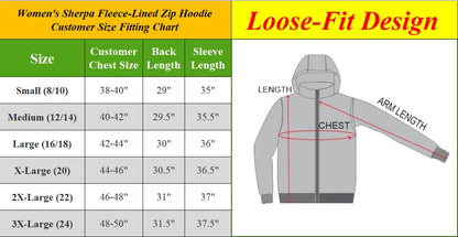 Women's Loose Fit Tech Sherpa Fleece-Lined Zip Hoodie - GalaxybyHarvic